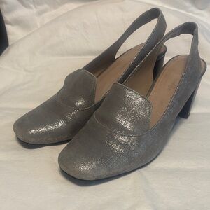 Donald Pliner Silver Women's Slingback Heels